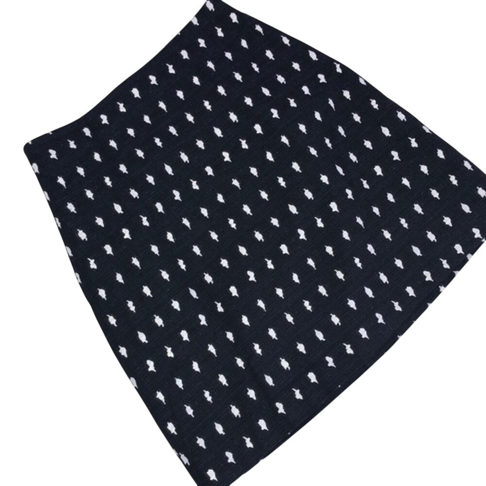 H&M Textured A-Line Linen Blend Mini Skirt Navy Blue Women Size 4